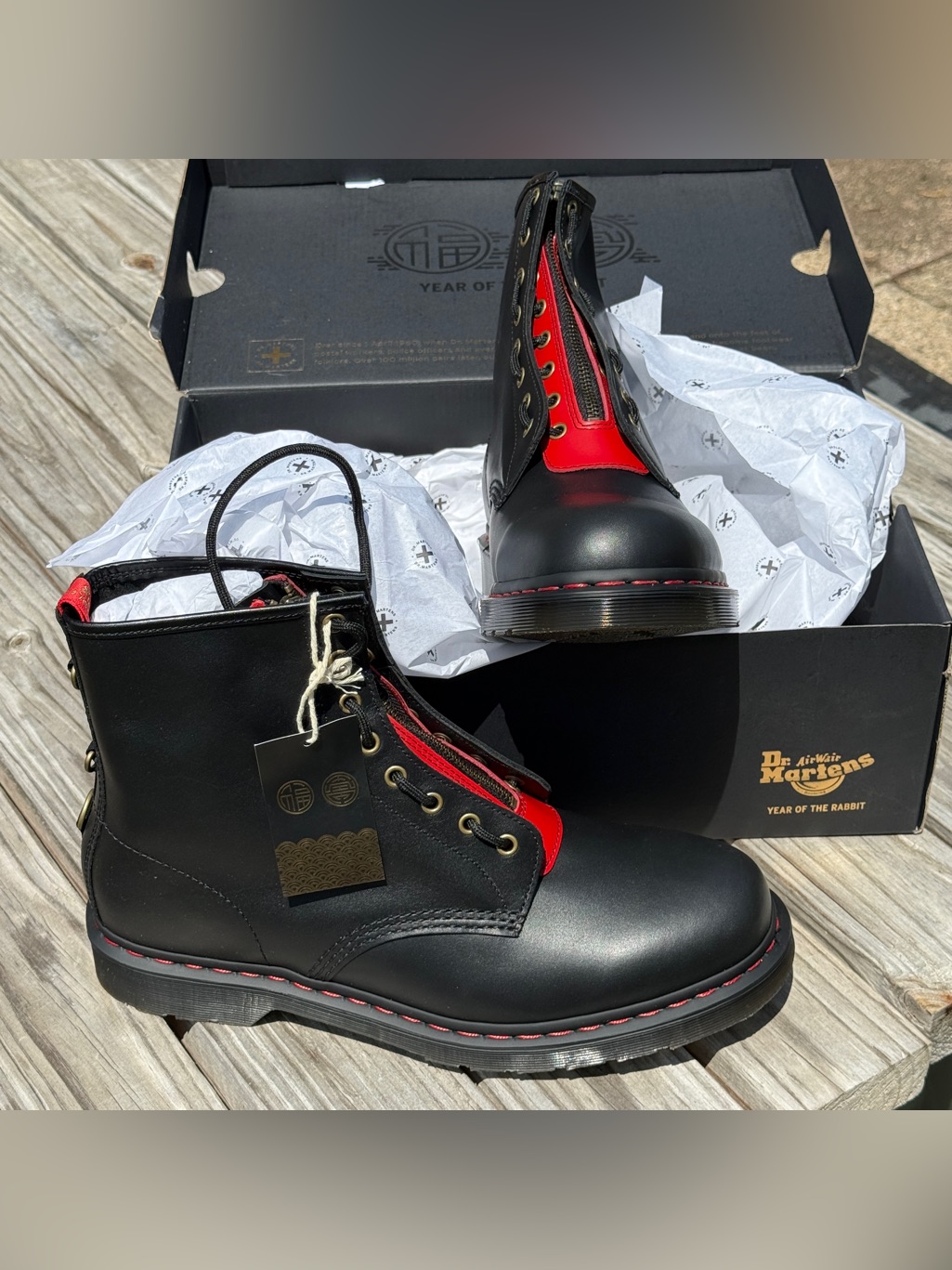 Dr. Martens Black With Red Accents 1460 Yotr Boots